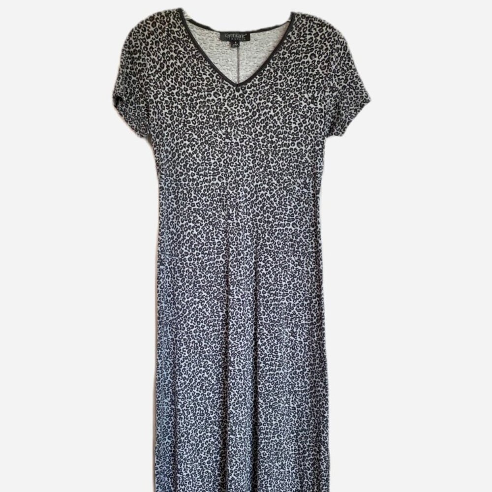 KAREN KANE Black Leopard Print Maxi Dress - US Size S